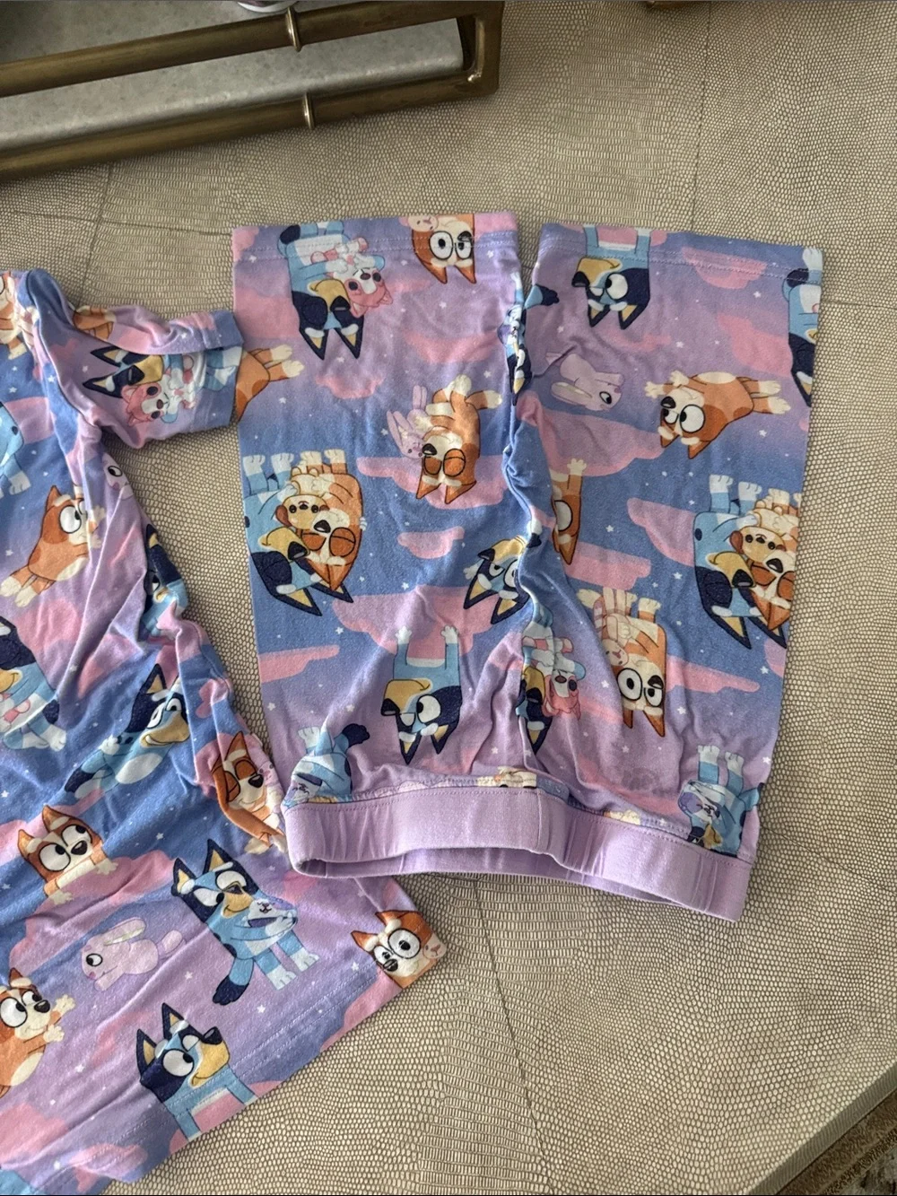 Little Sleepies pajama set size 5/6 Bluey sleepytime Colab Shorts/SS EUC
